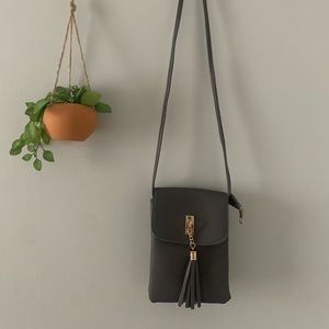 Gray Tassel Crossbody